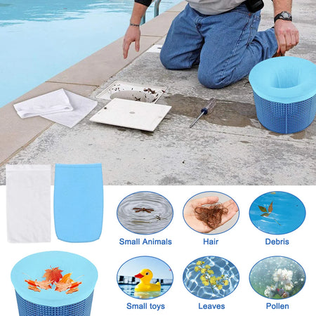 ClearFlow™ - Chaussettes de Skimmer de Piscine en Nylon Élastique