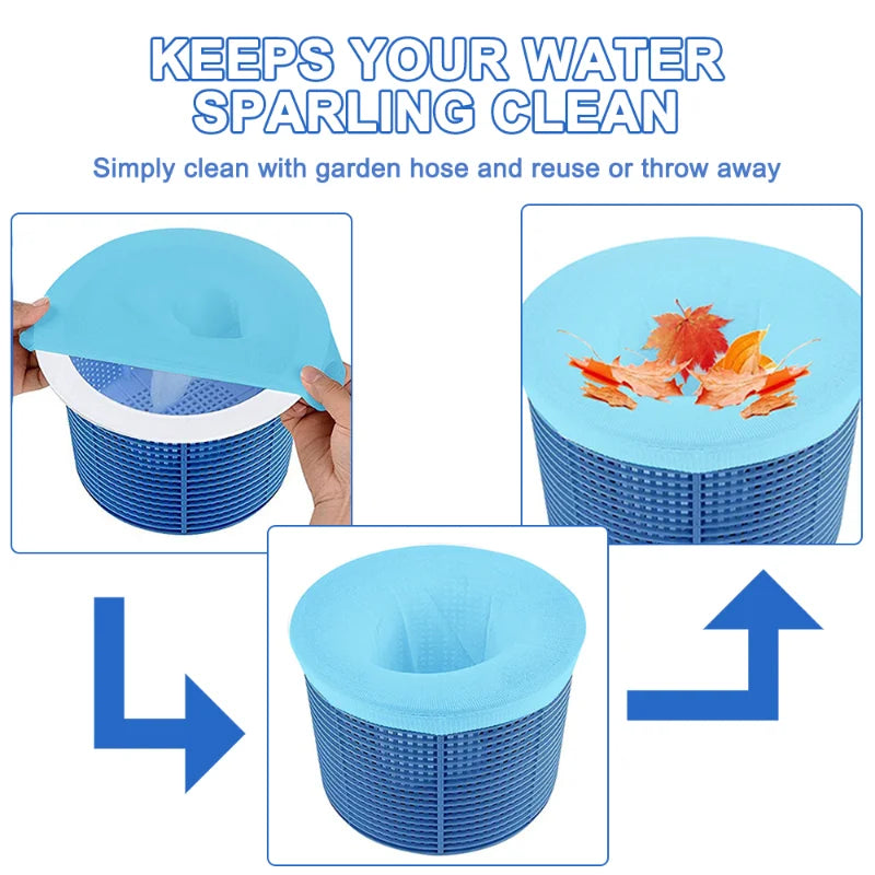 ClearFlow™ - Chaussettes de Skimmer de Piscine en Nylon Élastique