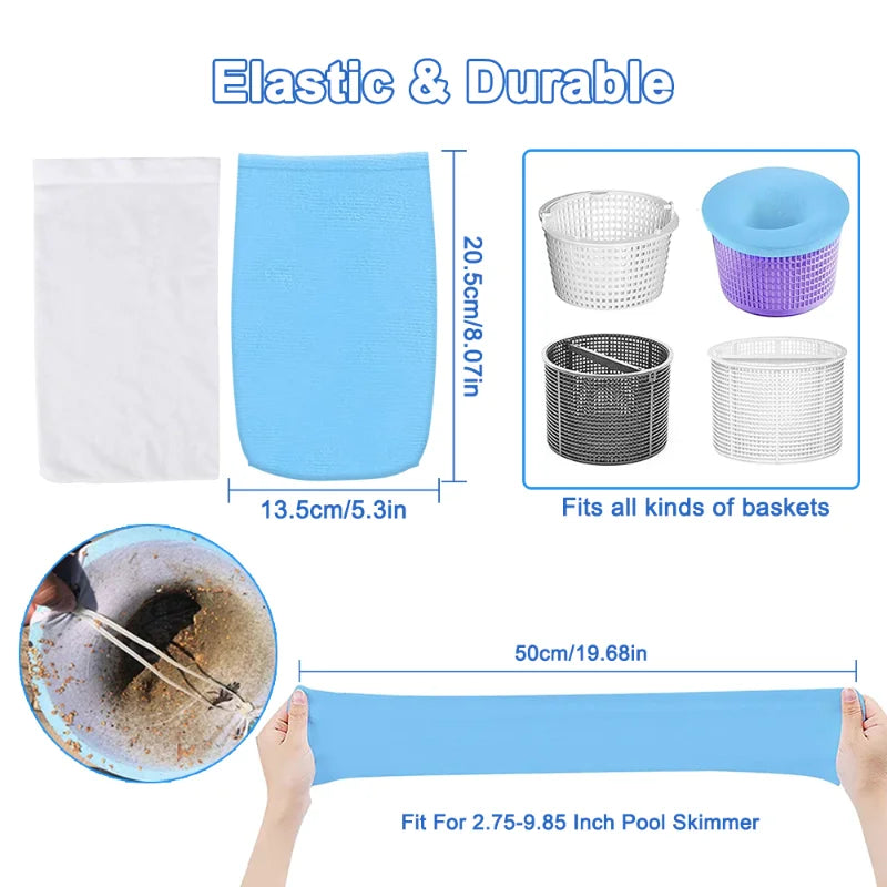 ClearFlow™ - Chaussettes de Skimmer de Piscine en Nylon Élastique
