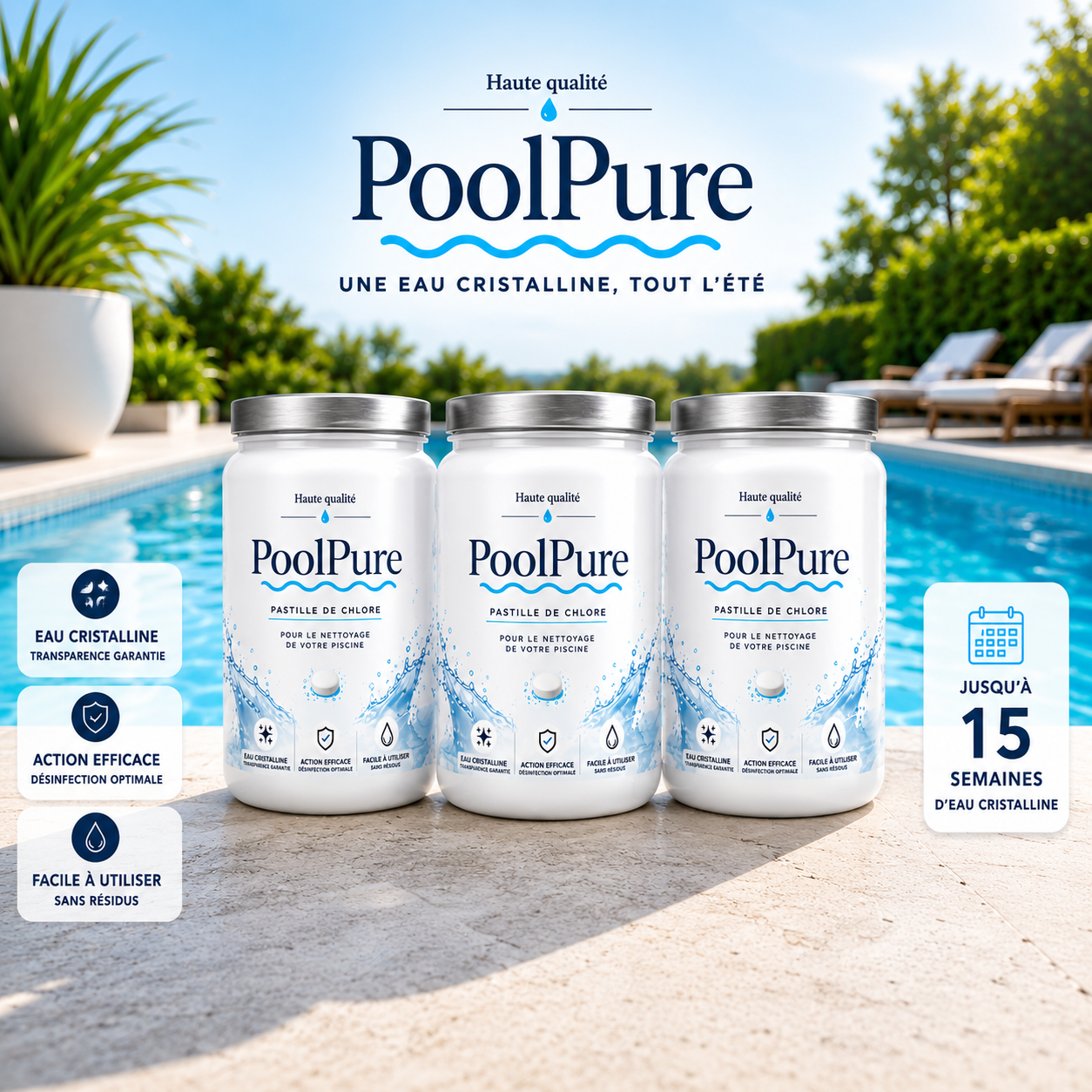 Traitement multi actions pour piscine - PoolPure