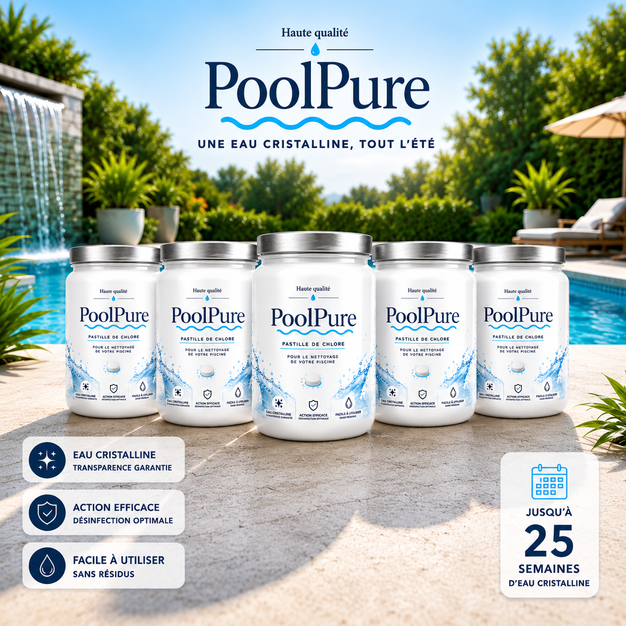 Traitement multi actions pour piscine - PoolPure