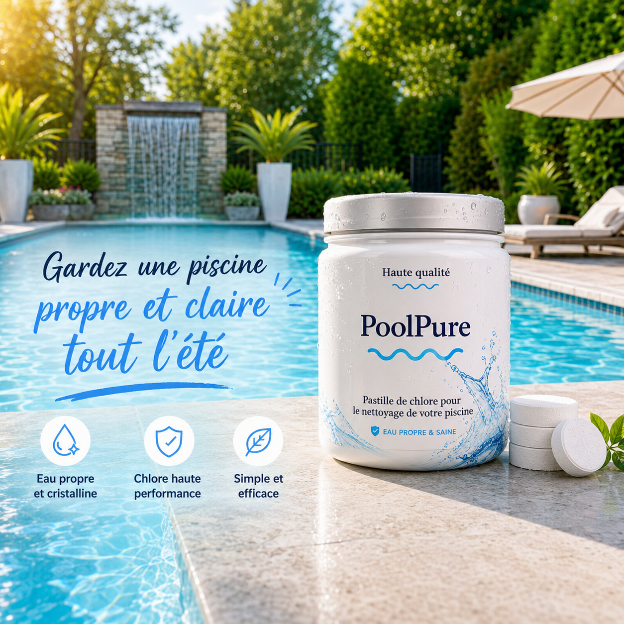 Traitement multi actions pour piscine - PoolPure